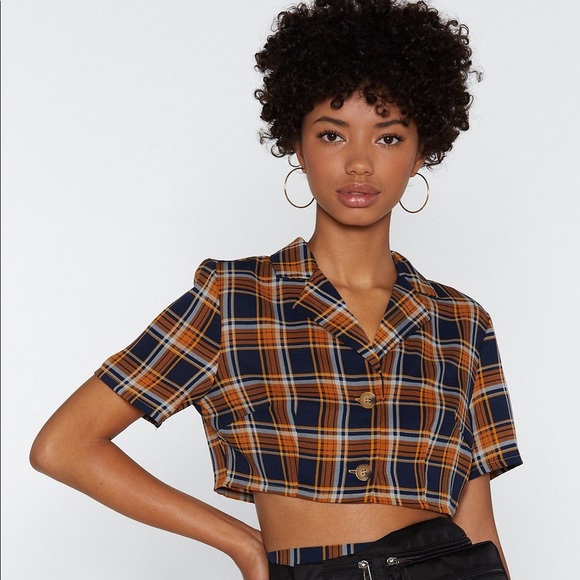💥NWT BUTTON UP CHECKERED TOP💥 - Picture 1 of 5